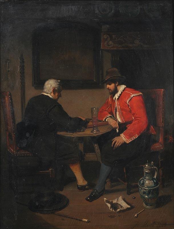 Checkers Players in a Tavern