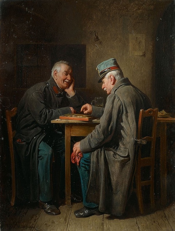 Zwei veteranen beim brettspiel