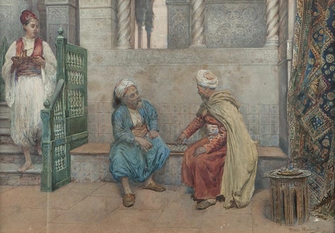 Les joueurs de dames au palais