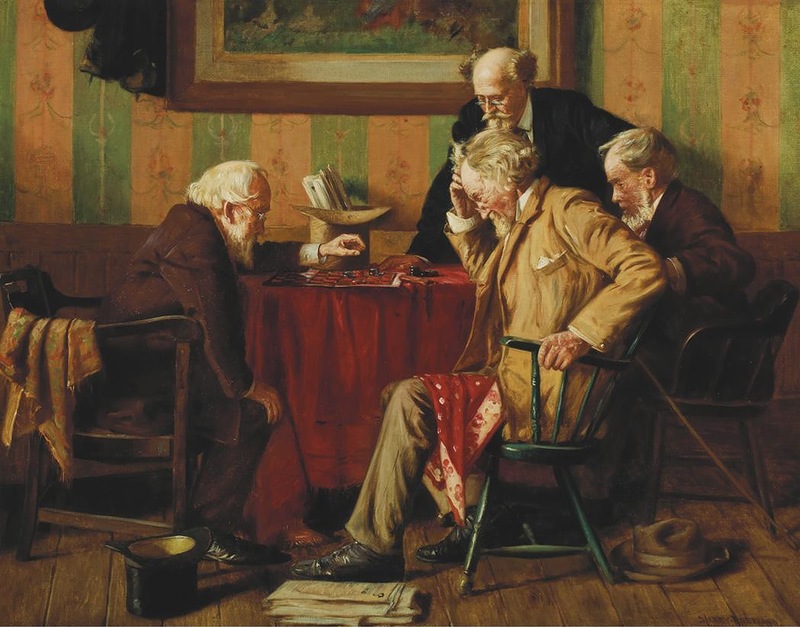 Men Playing Checkers