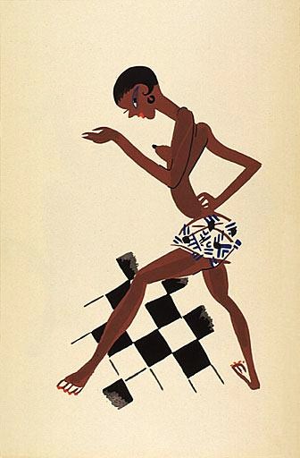 Female dancer on checkerboard